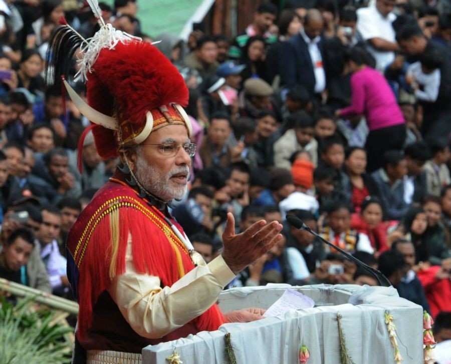 PM Narendra Modi at the Hornbill estival in 2014 Photo Courtesy_PMO India